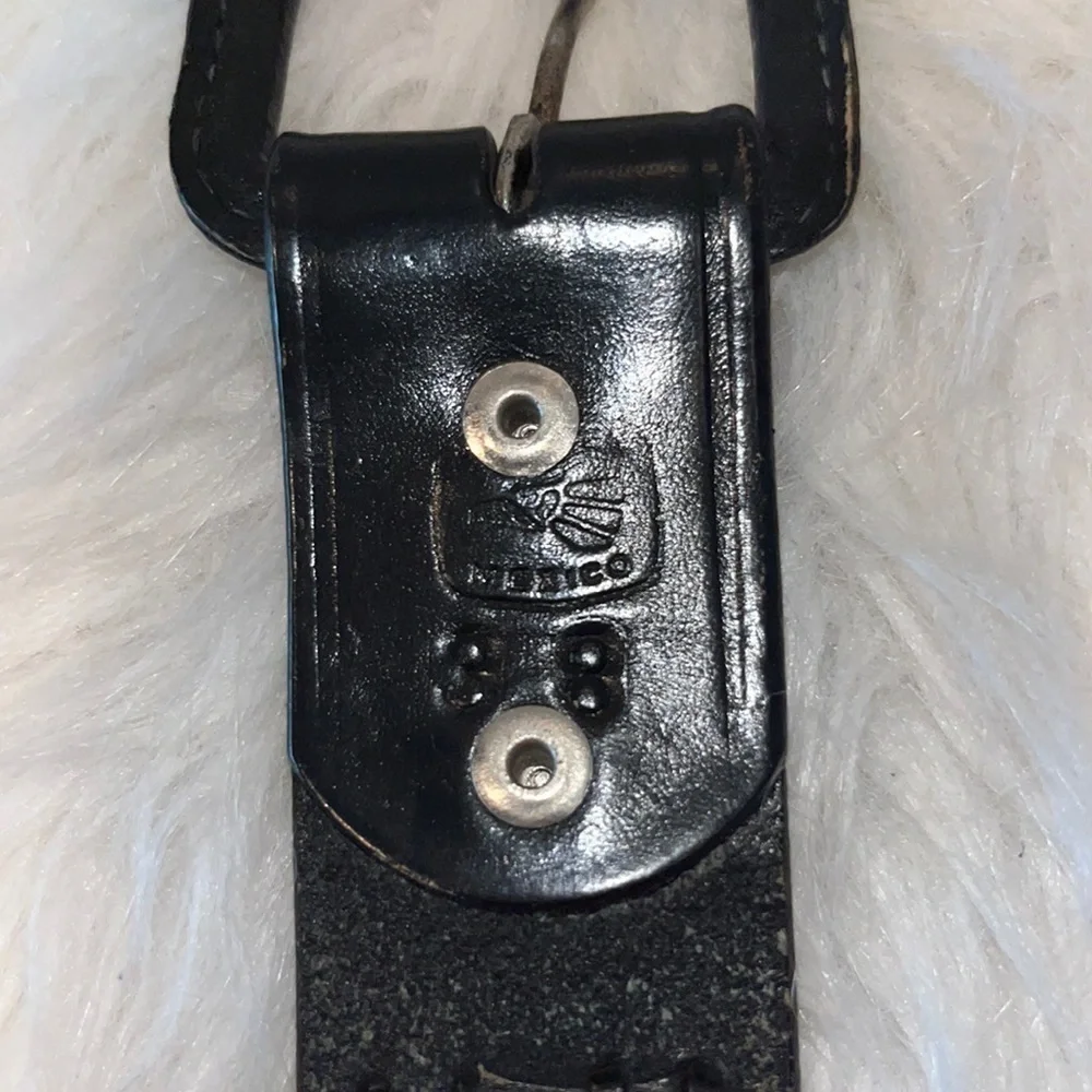 BLACK distressed Mexico leather belt size 38 western rodeo cowboy